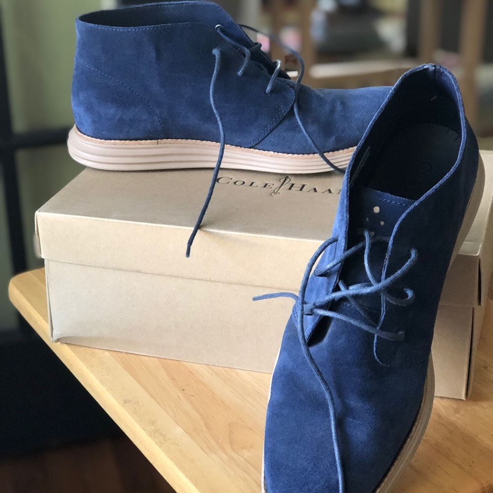 Cole Haan Men’s Navy Suede Chukka Boot